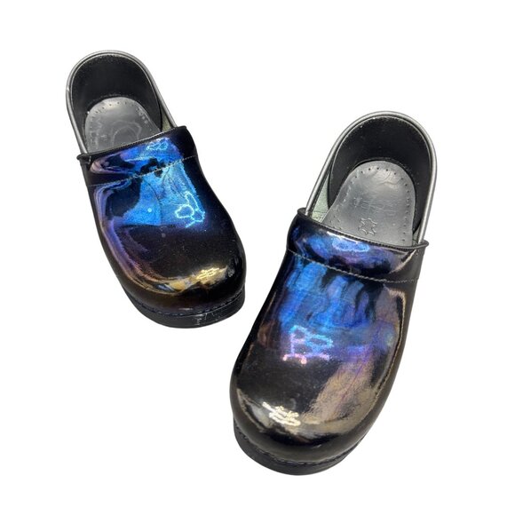 Dansko Professional Clogs Women's Patent Iridescent Blue Slip-Resistant, Sz 38 - Picture 3 of 10
